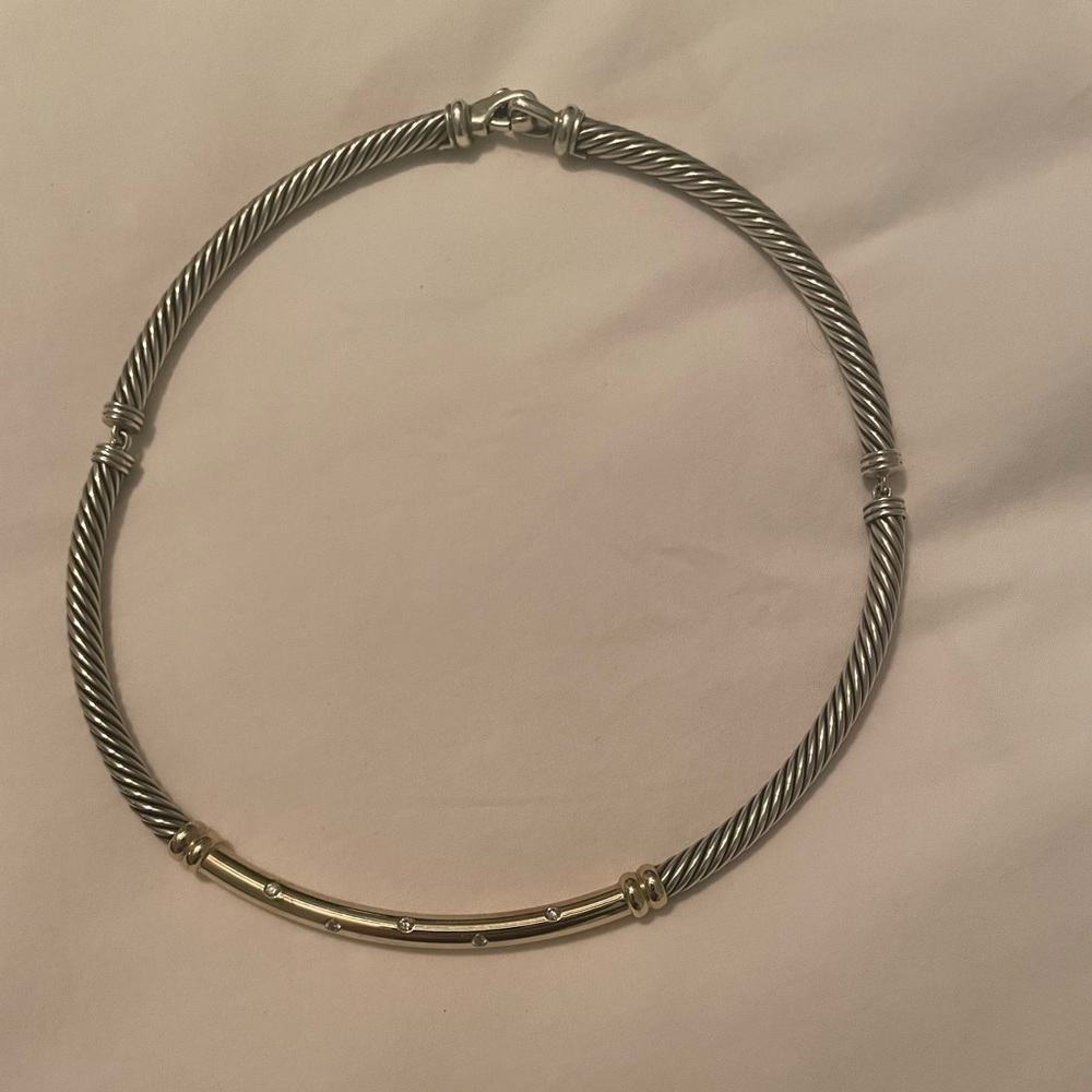 David Yurman metro 14K gold and sterling silver necklace   NEW PRICE
